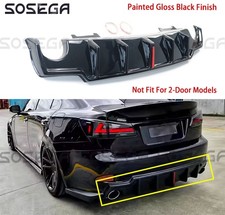 Gloss Black For Lexus IS250 IS350 Sedan 2006-2013 Rear Bumper Lip Diffuser W/Led