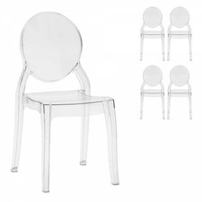 x 4 Sedia Trasparente in Policarbonato Impilabile Mod. Glass