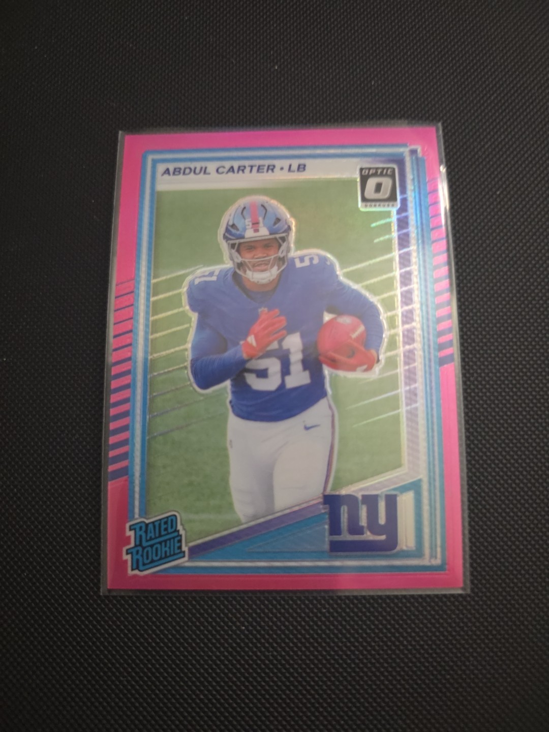 2025 Panini Donruss - Rated Rookie Abdul Carter #315 Optic Preview Pink Prizm