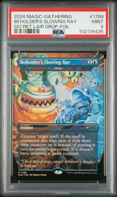 2024 MAGIC THE GATHERING SECRET LAIR DROP FOIL #1788 BEHOLDERS SLOWING RAY PSA 9 view 1