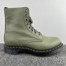 Dr. Martens Women's 1460 Pascal Virginia Combat Boots Khaki Green Size 7 NEW