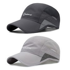 Baseball Cap for Men Women, 2 Pcs Breathable Mesh Running Hat Quick Dry Light...