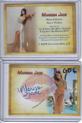 Marissa Jade Signed & Kissed Trading Card #006 Mob Wives VH1 Below the Deck @026