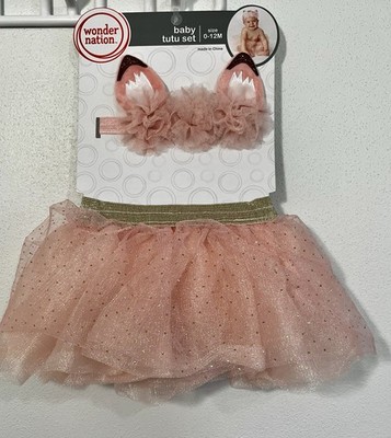 New Pink Baby Tutu Ser With Headband Size 0-12 Months