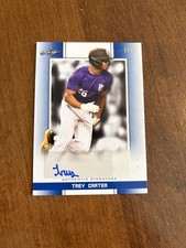 Trey Carter 2019 Leaf Perfect Showcase Blue Auto TC1 Liberty Padres /15