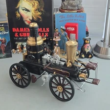 14 inch Retro Steam Engine Train Model Vintage Metal Figurines Collectable Decor