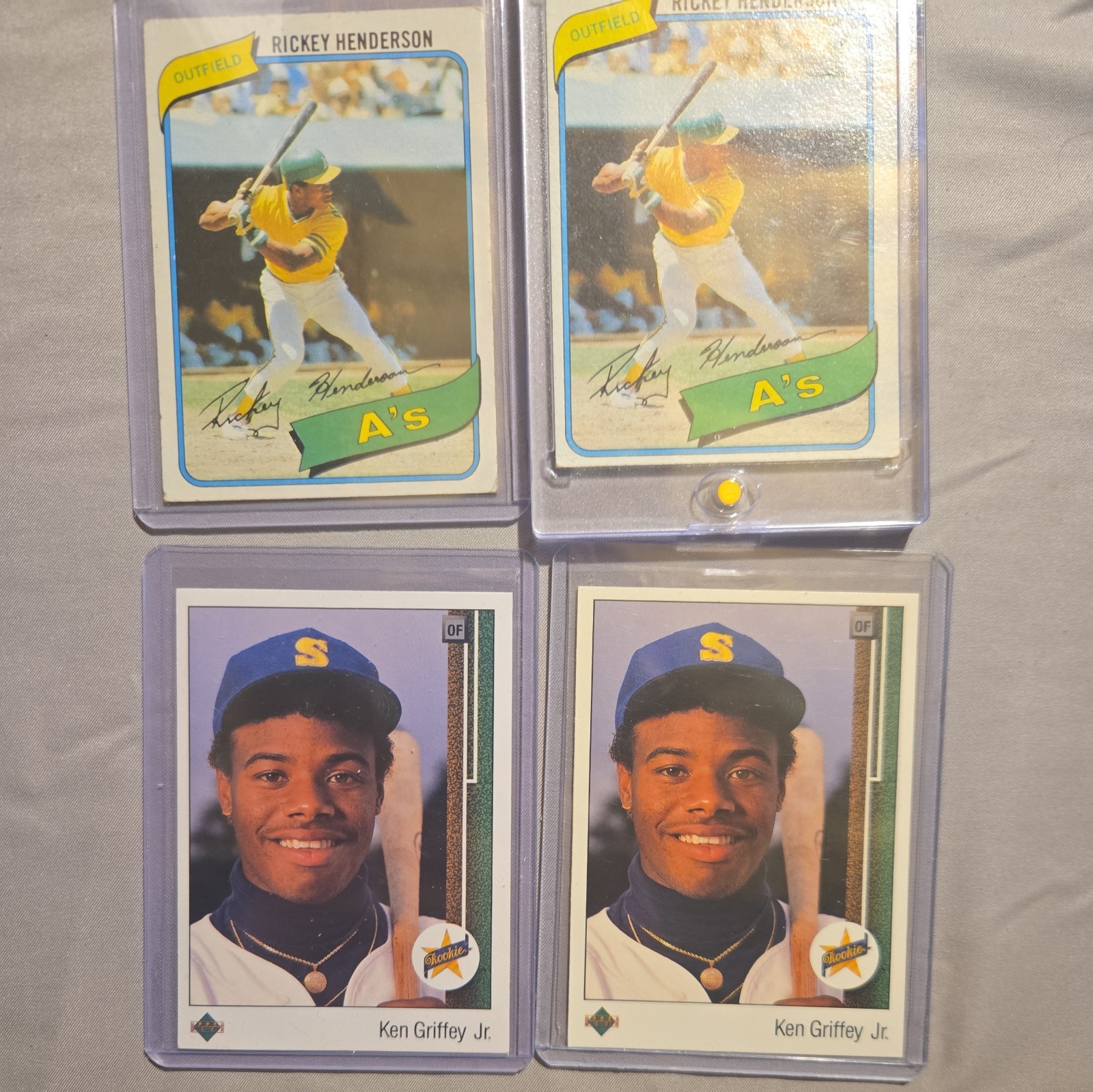 2 1989 Ken Griffey Jr UD 2 1980 Hendeson RC  1975 Mike Schmidt Chase Box. 450+