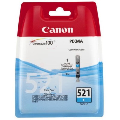Original Canon CLI-521 C  2934B001  2934B009 Tinte cyan