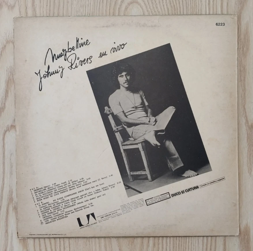 Johnny Rivers - Maybelline (Live) Vintage LP Vinyl 1976 Argentina Import Rare - Image 3 of 4