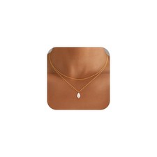 Eaciy Gold Pearl Necklaces for Women, 18K 16 inches, Layered