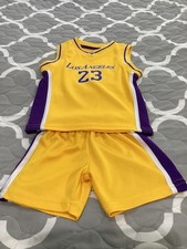 LeBron James 23 Los Angeles Lakers Basketball Outfit Size 3T Shorts and shirt