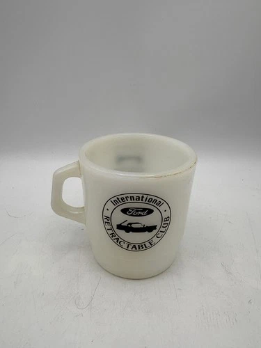 Rare Vintage Milk Glass Ford Scotty Advertising Mug
