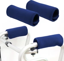 Bcautay 2 Pack Walker Handle Cushions - Padded Hand Grip Covers, Dark Blue