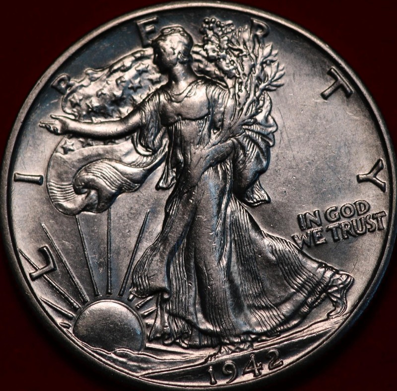 Uncirculated 1942-D Denver Mint Silver Walking Liberty Half