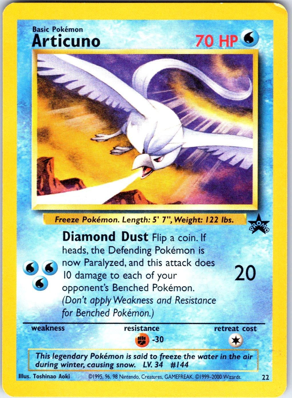 Articuno 22 Promo Wizards Black Star Promos Pokemon Lightly Played