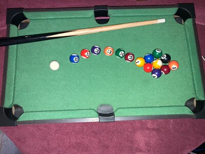20IN Mini Pool Table Set, Tabletop Portable Billiards Game W/Small Billiards Cue