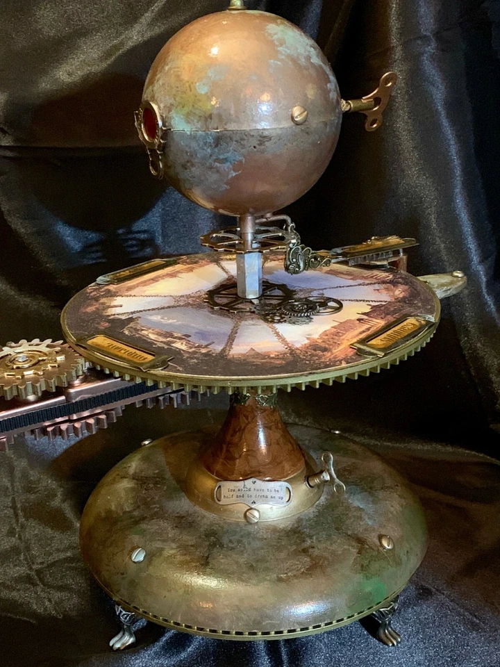 STEAMPUNK JULES VERNE EARTH SUN MOON ORRERY SOLAR SYSTEM - Image 4 of 4