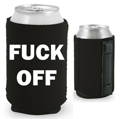 F' Off Magnetic Can Coolie; Neoprene, Collapsible