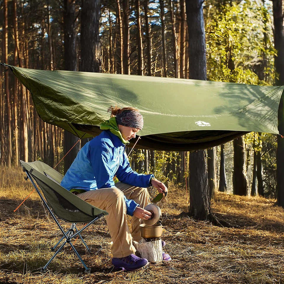 Night Cat 1 Person Camping Hammock Tent 4 in 1 with Rain Tarp and Mosquito Net - Image 3 of 4