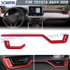 Glossy Red Side Console Air Vent Outlet Surrounds Cover Trim For Toyota RAV4 19+