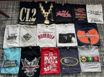 Vintage Rap Tee Lot (15) 90s Hip Hop Rap T Shirts Wu Tang Clan Mobb ...