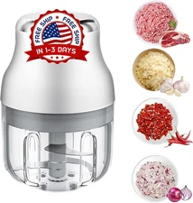 Picadora De Ajo Eléctrica Picadora De Carne Mini Picadora Verduras Trituradora.