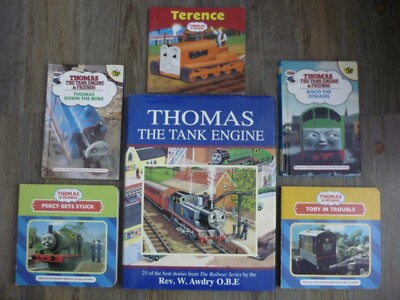 6 x Thomas The Tank Engine Hardbacks/Softback Books Terence Toby Percy Boco