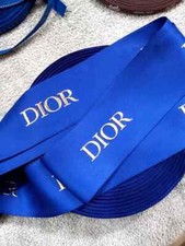 Authentic 2" wide DIOR Royal Blue Gold/logo Ribbon-Sell by the yard