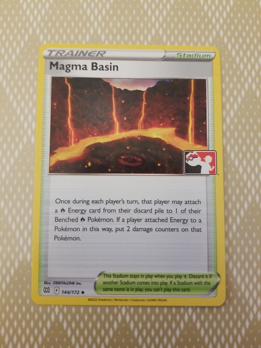 Magma Basin Pokemon Prize Pack Series 2 Promo Pokemon Card NM/LP Play Stamp