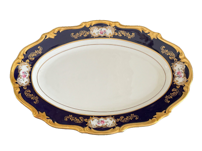 Vintage Reichenbach Echt Kobalt Germany Cobalt Blue & Gold Oval