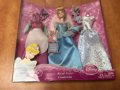 Mattel 12'' Disney Cinderella Royal Style Cinderella Doll 3 Fashions from Movie