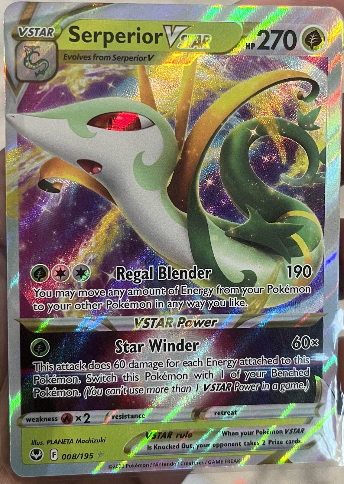 SERPERIOR VSTAR 210/195 Silver Tempest Ultra Rare Pokemon Trading Card