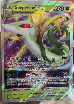 SERPERIOR VSTAR 210/195 Silver Tempest Ultra Rare Pokemon Trading Card