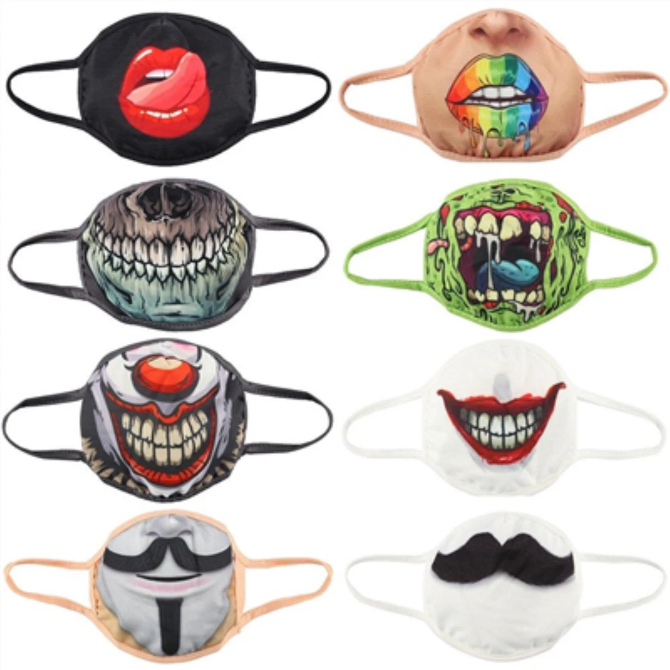 PMS INTERNATIONAL Novelty Face Masks Reusable Fun Unisex Face Covering Washable Breathable