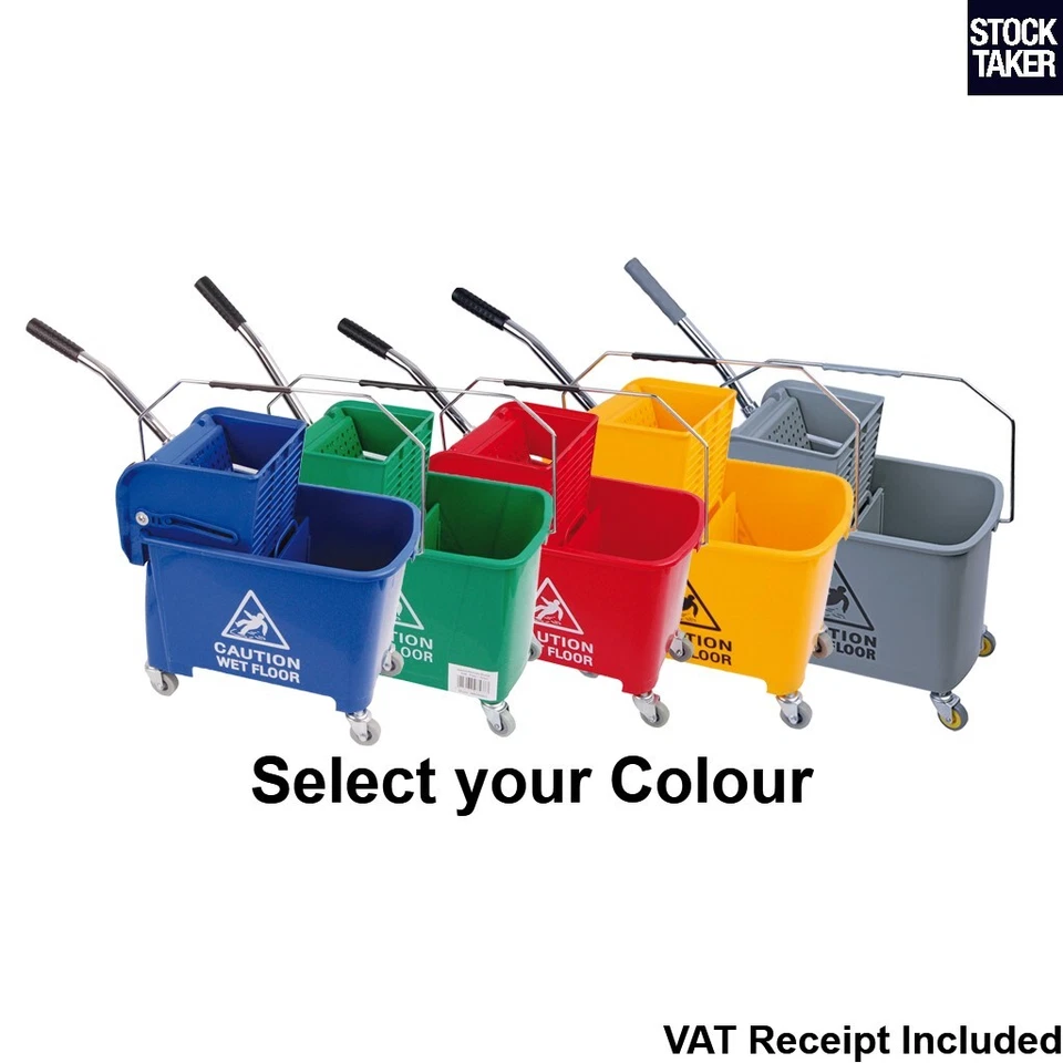 ROBERT SCOTT, JANTEX, CHARLES BENTLEY 20L Kentucky Mop Bucket & Wringer Speedy Wheeled 20 Litre Professional (VAT Inc)