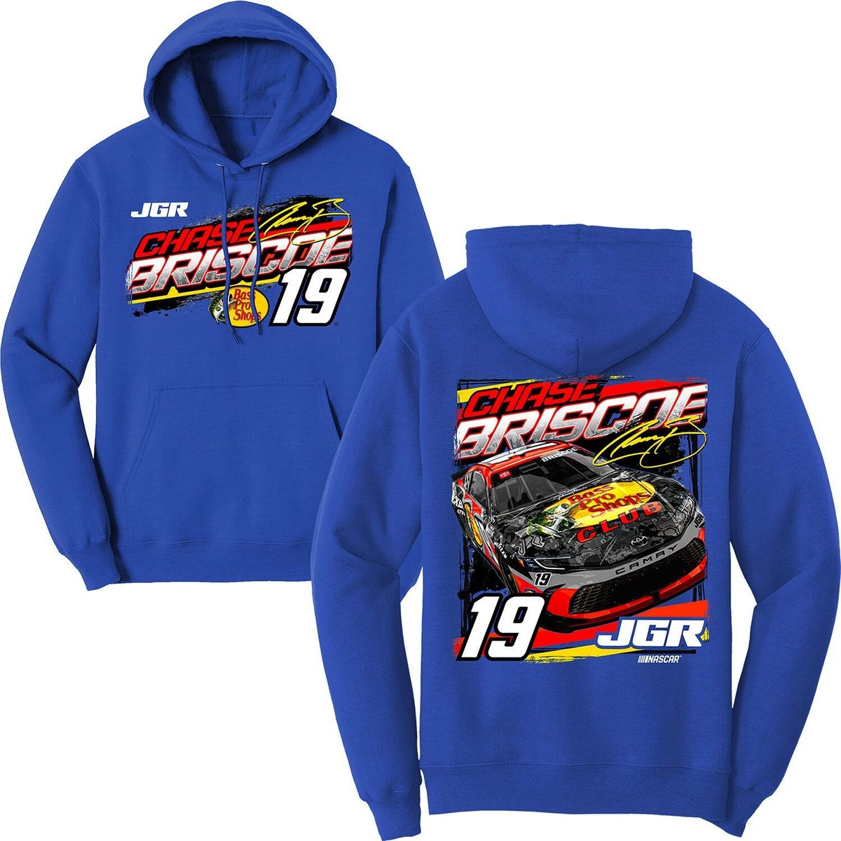 Chase Briscoe 2025 Bass Pro Shops #19 Royal 2-Spot Hoodie 