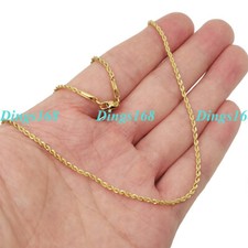 GENUINE 18K Gold Filled Tarnish-Free 1.7mm wide Rope Chain Necklace 16"-32" inch