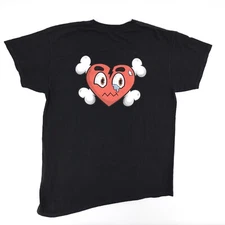 Glogang chieff Kieff Shirt Womens Black Heart Graphic T-Shirt Tee Assymetric