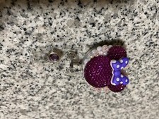 Retractable Badge Reel Minnie Mouse Purple Polka Dot