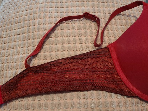 DKNY Donna Karan bra 36B Underwire Push Up Red Bra with Lace 458052 - Picture 8 of 12