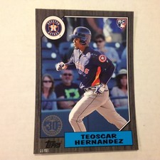 Teoscar Hernandez #189 Astros RC Black 5x7 #d/10 Made 1987 Tribute 2017 Topps 2