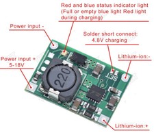 2Cells / Single Lithium ion Battery Charger Module 1-2A PCB 18650 TP5100 Iphone