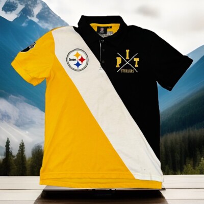   Vintage 90s Pittsburgh Steelers Polo *CoLoR BLocK SaSh* NFL Mens Size Medium