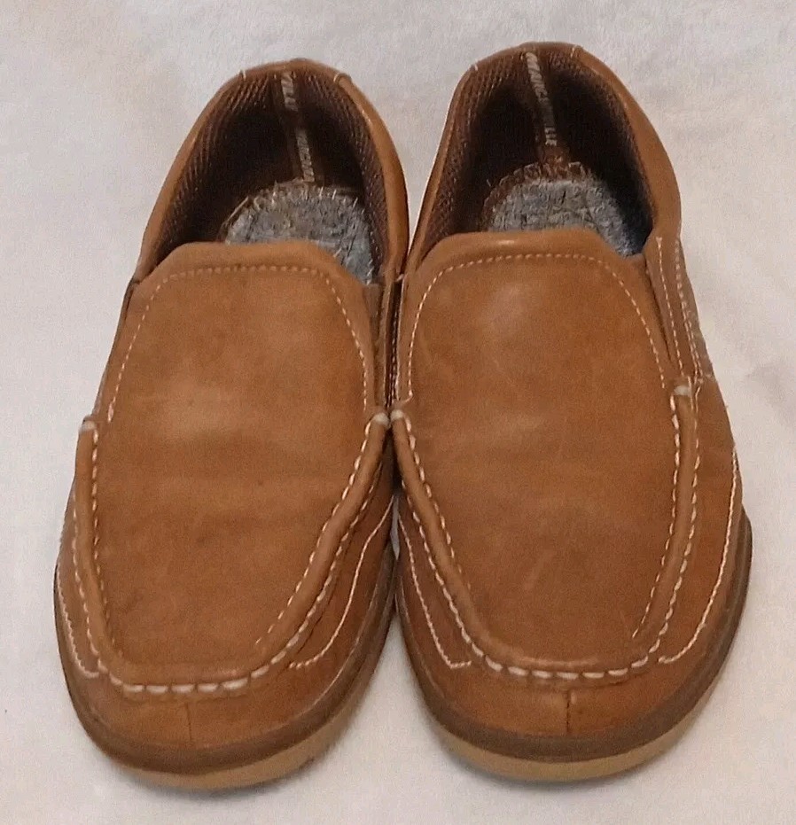 Margaritaville Tan Leather Slip-On Loafers Womens MARGARITAVILLE Tan/Beige Leather Slip On Loafers Size  main image 4