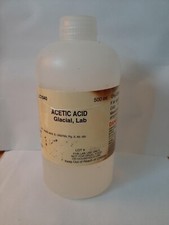 Acetic acid Glacial, the Science Company, lab reagent, 340 ml in a 500ml bottle