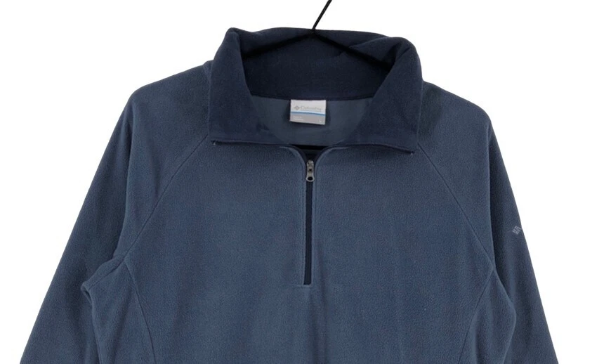 COLUMBIA Sudadera De Forro Polar Con Cremallera 1/4 Azul Para Hombre Talla L - Imagen 3 de 4
