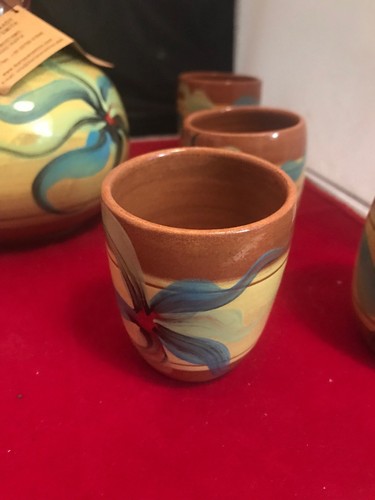 PITCHER & GLASSES HANDCRAFTED IKAPIA GREEK KEPAO AMAZING SET - Picture 2 of 12