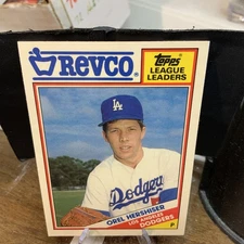 1988 Topps Revco League Leaders OREL HERSHISER Card #12 Los Angeles Dodgers