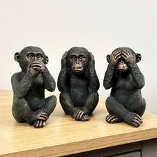 Ornaments for Living Room 3 Wise Monkeys Figurine Statue Home Decor Accessories