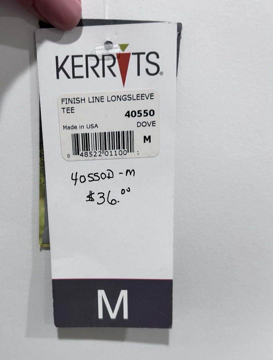 Kerrits Equestrian Finish Line Long Sleeve Tee Women's Size Medium Gray NWT